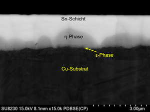 REM Abbildung der intermetallischen Phasen Kupfer-Zinn (CuSn)
